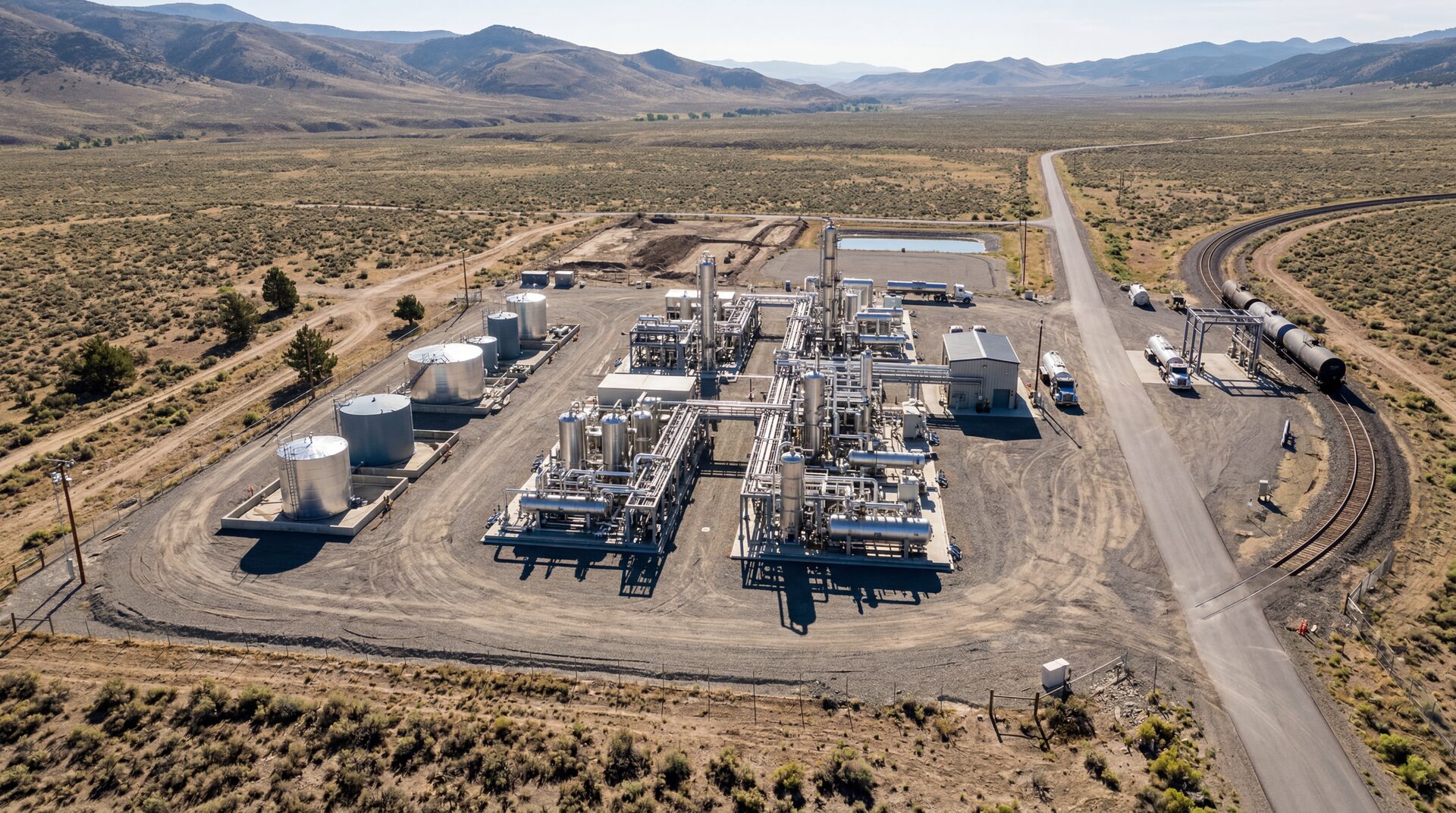 Aerial view of a modular micro-refinery