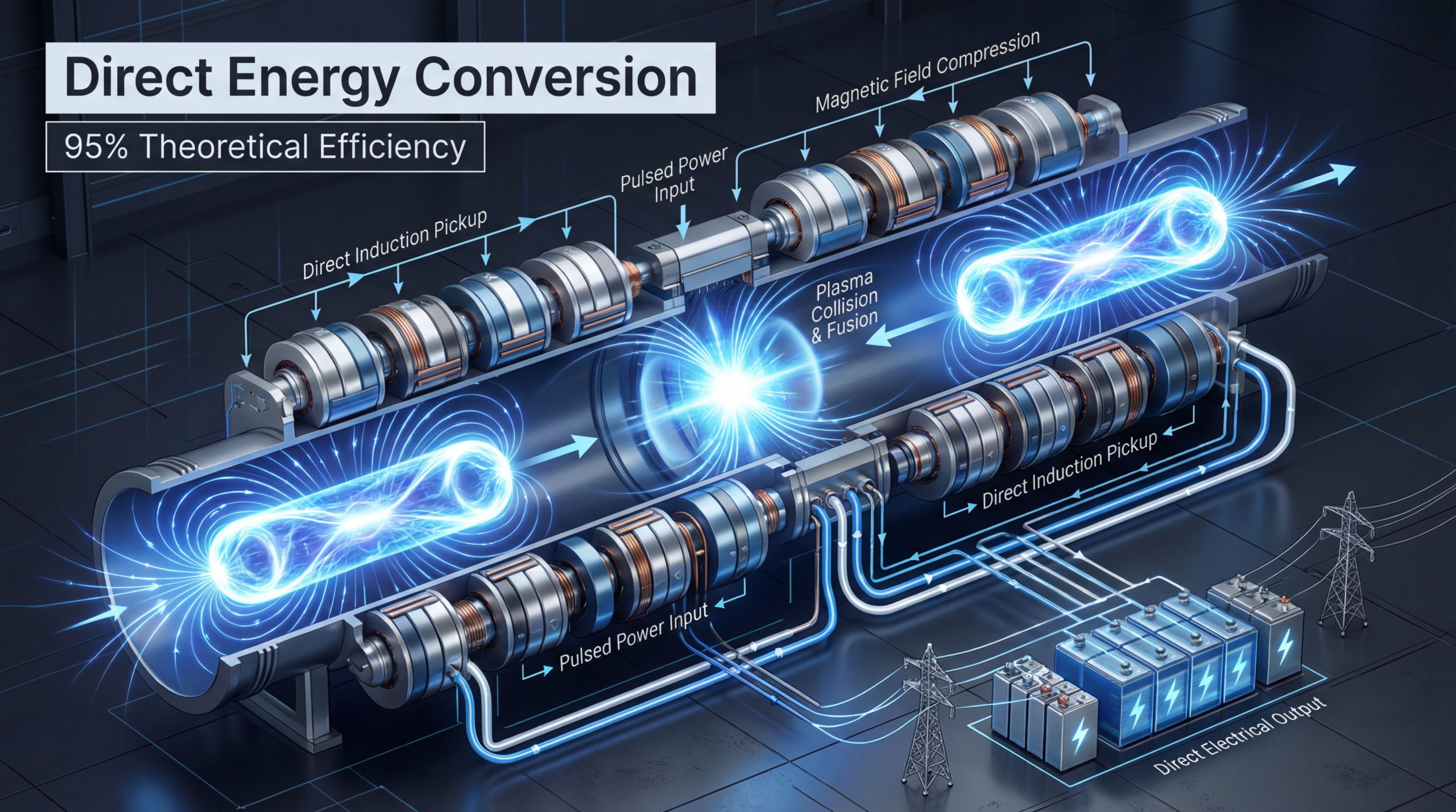 Helion field-reversed configuration (FRC) — how direct energy conversion works